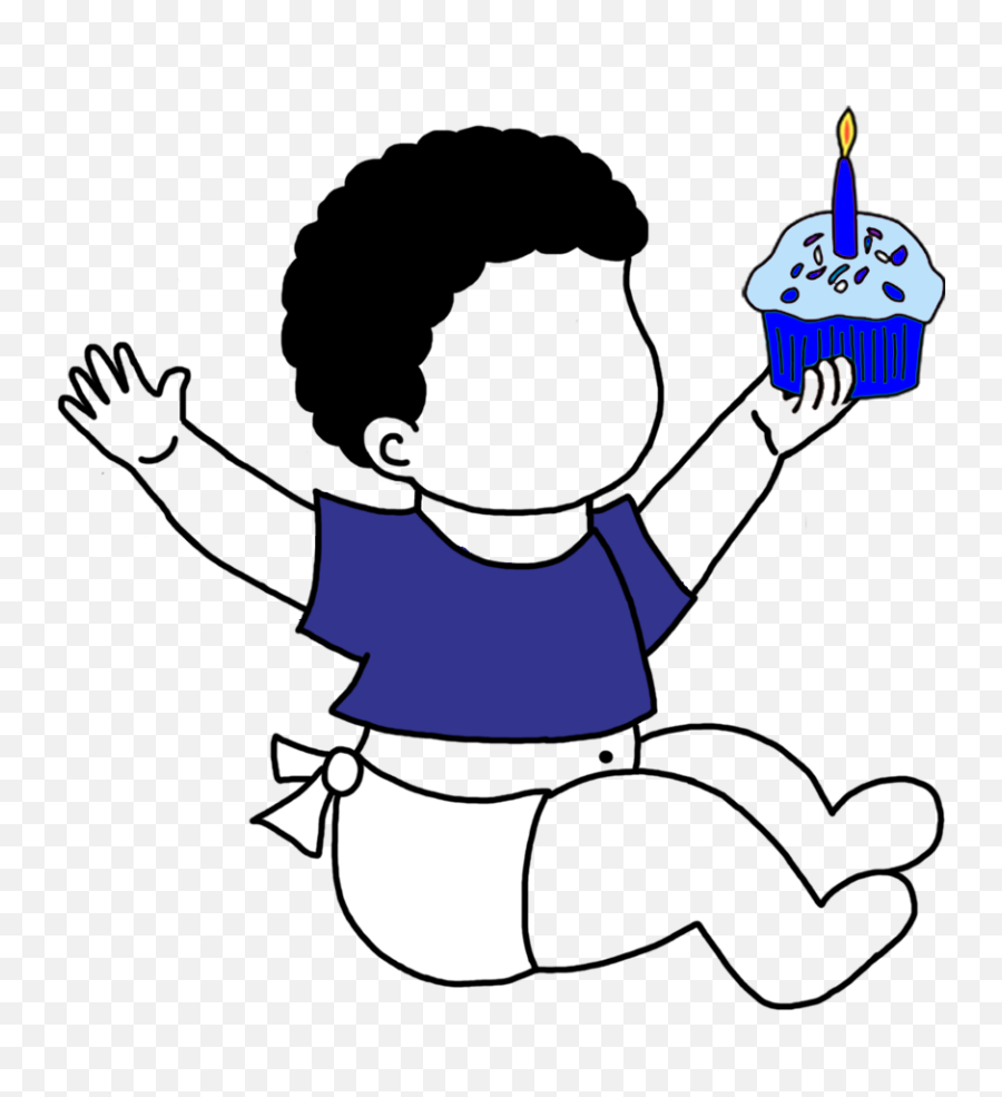Babys 1st Birthday Thank You Card - Boy Emoji,Facebook Emoji Baby Booy