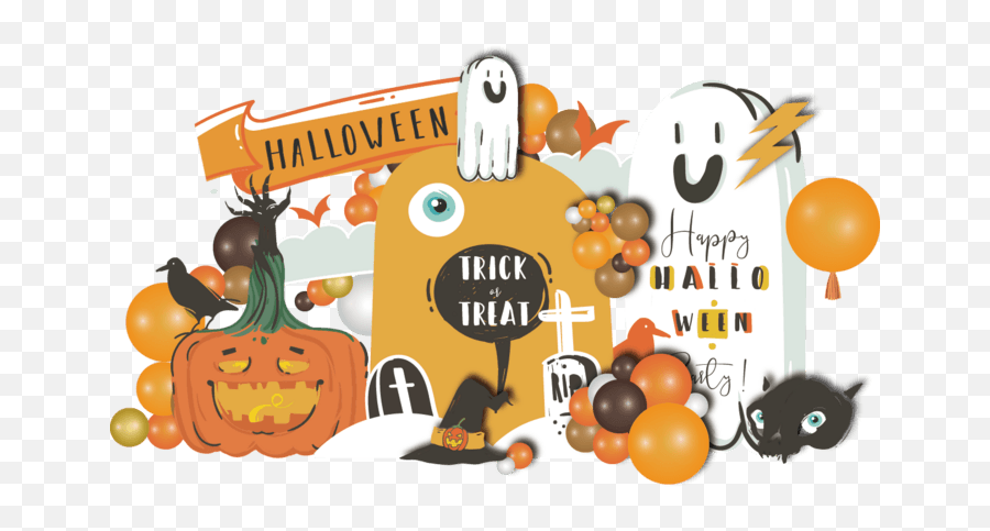 Yellow Halloween Pumpkin Ghost Fringe Hat Bone Terror Emoji,Fb Emoticons For Birthday