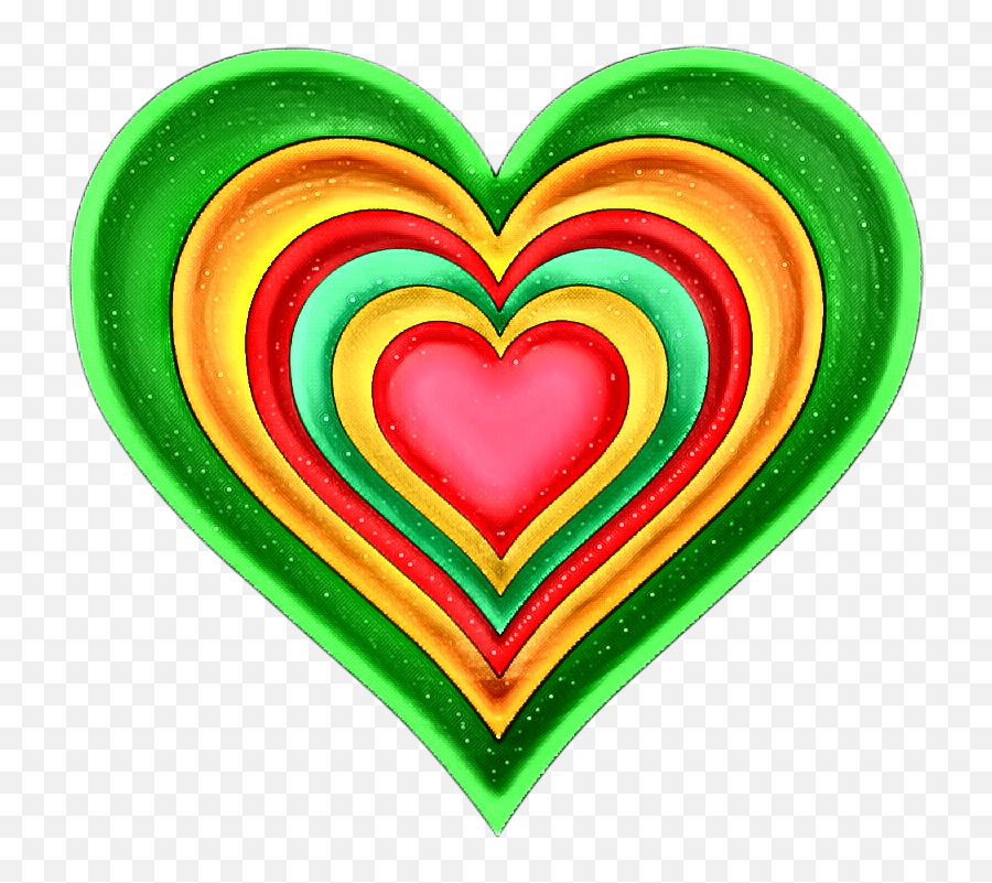 Colorfull Heart Coeur Sticker - Girly Emoji,Hert Emoji