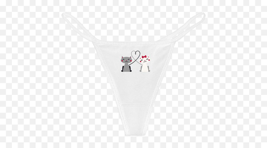 Super Heart Cotton Spandex Thong Bikini With Image - For Teen Emoji,Thong Emoticon