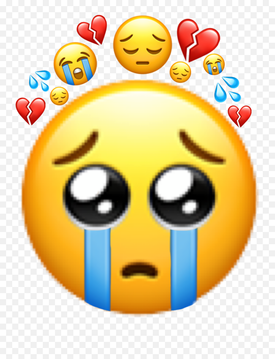 Emoji Sad Tears Fuck Sticker - Puppy Eyes Crying Emoji,Anxiety Emoji