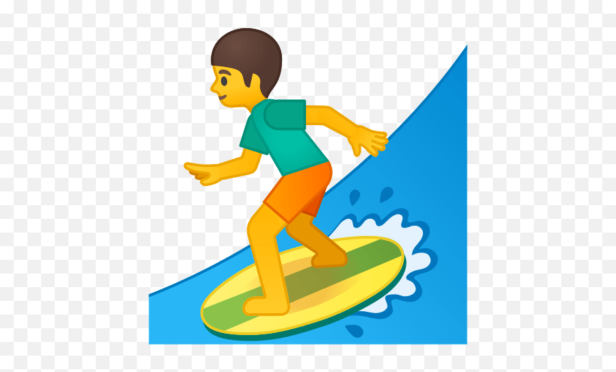 Surfer Emoji Meaning With Pictures From A To Z - Cartoon Person Surfing,Ska...