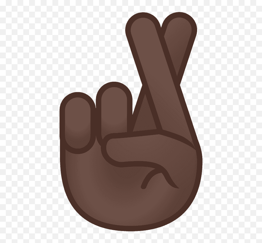 Crossed Fingers Emoji With Dark Skin - Black Fingers Crossed Emoji,Fingers Crossed Emoticon Droid