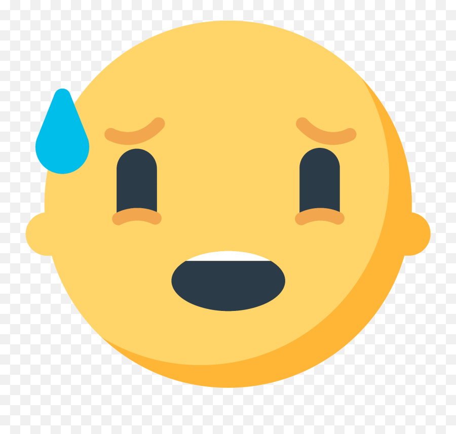 Anxious Face With Sweat Emoji - Firefox Emoji Open Mouth,Nervous Emoji