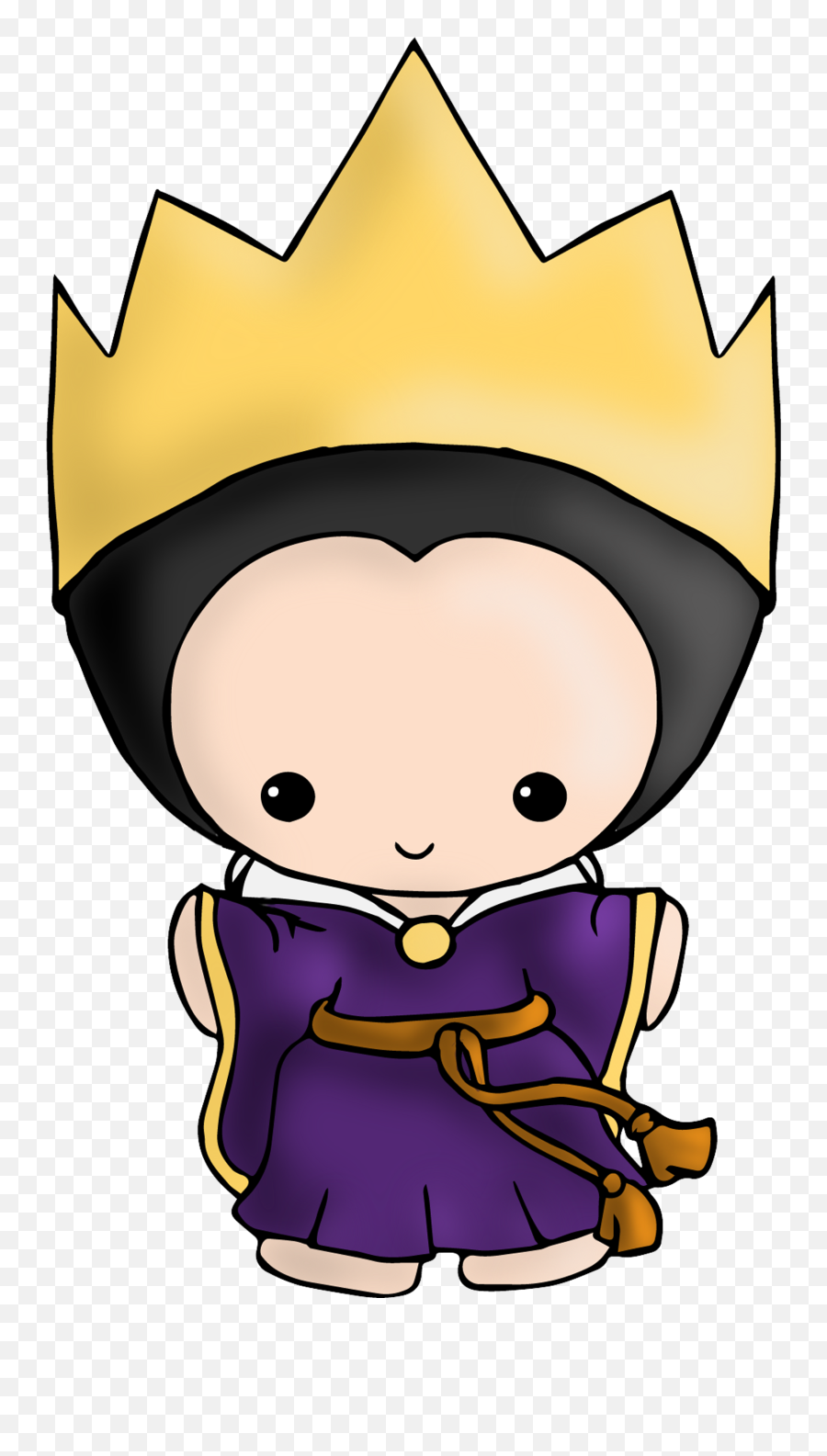 Snow White Evil Queen Chibi Clipart - Crown Chibi Queen Emoji,Queen Black Queen Emoji