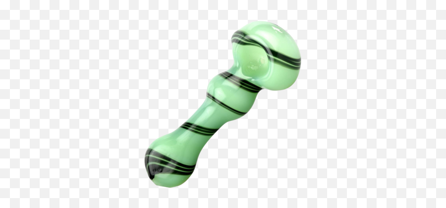 Jade Green Black Swirl Spoon Pipe - Solid Emoji,Tongue Swirl Emoji
