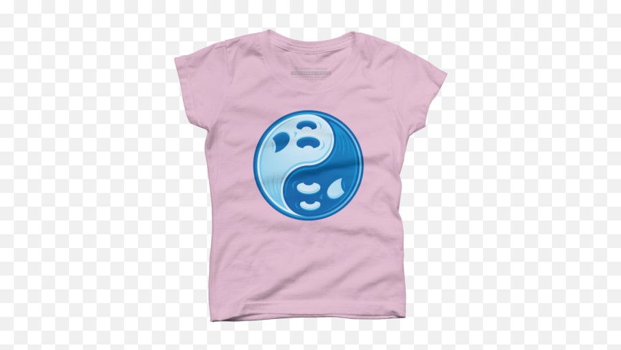 Pink Horror Girls T Emoji,Yin Yang And Moon Emoticon