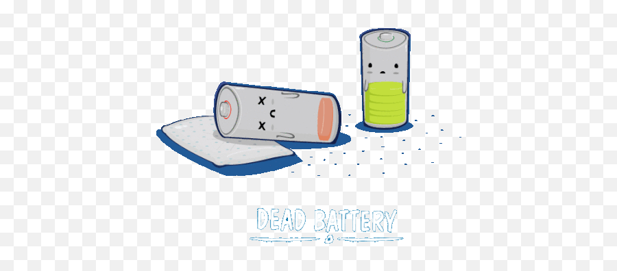 Downsign Dead Battery Sticker - Downsign Dead Battery Pun Cylinder Emoji,Funny Pun Emojis