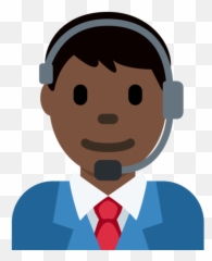 Dark Skin Tone Emoji - Happy,Emoji Oficinista
