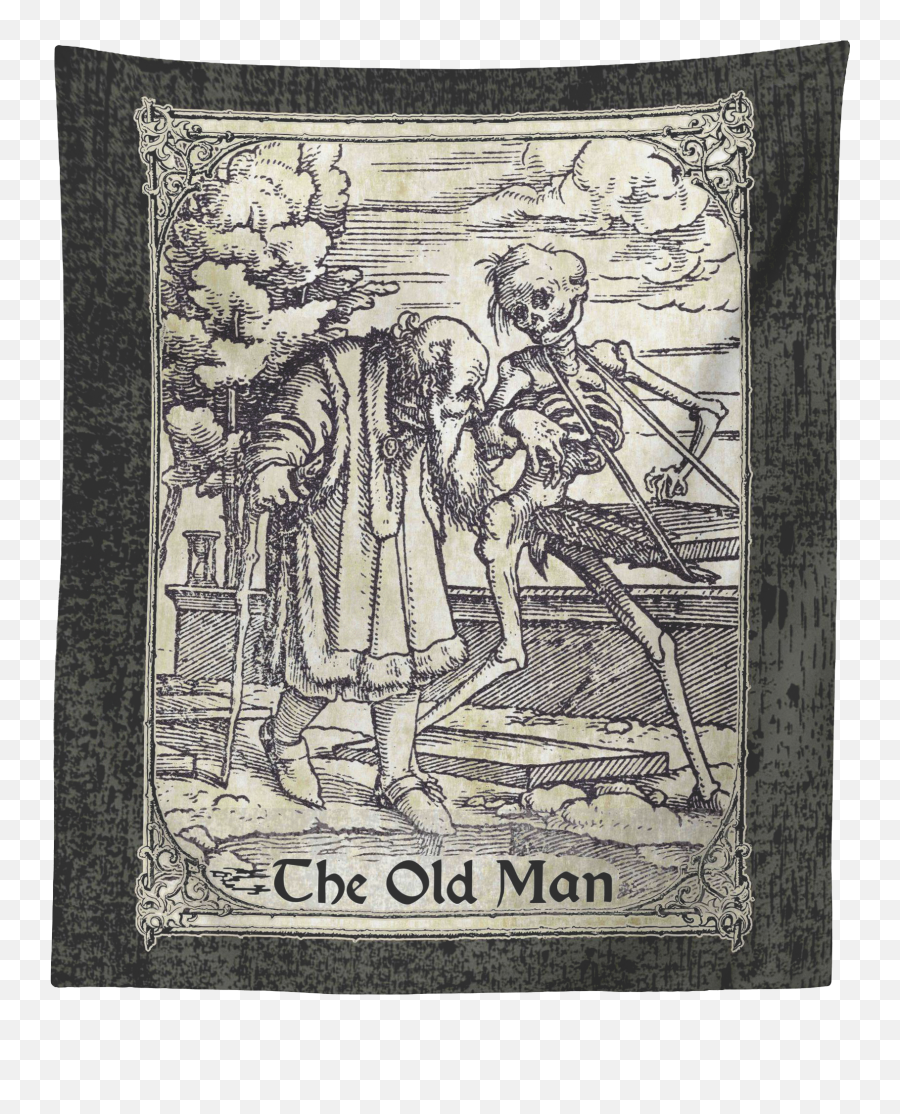 The Old Man - Hans Holbein Wall Tapestry Portrait Emoji,Man Meditation Emoji