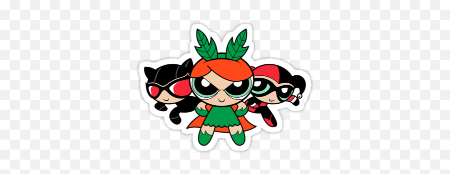 Supervillain Girls In The Style Of The Powerpuff Girls - Chibi Poison Ivy Emoji,Powerpuff Girls Emoji