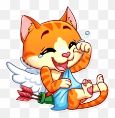 Telegram Sticker Packs Sticker Search - Sticker Cupid Cat Em Png Emoji,Caterpillar Emoji Pillow
