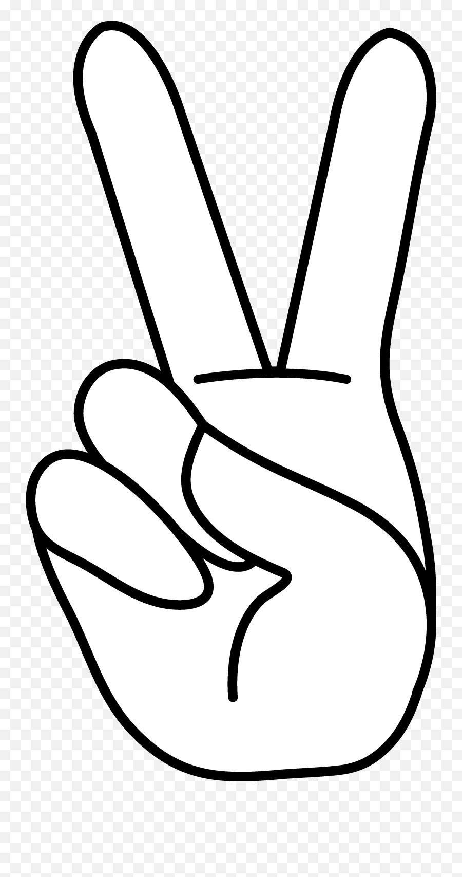 Peace Hand Sign Line Art - Peace Sign Fingers Drawing Emoji,Peace Sign Emoji