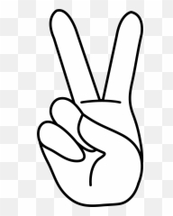 Peace Hand Sign Line Art - Peace Sign Fingers Drawing Emoji,Peace Sign Emoji