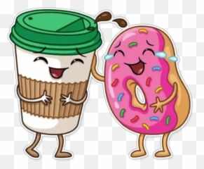 Donut And Coffee Sticker Für Whatsapp - Whatsapp Stickers Emoji,Emoticon Huevos Groseria