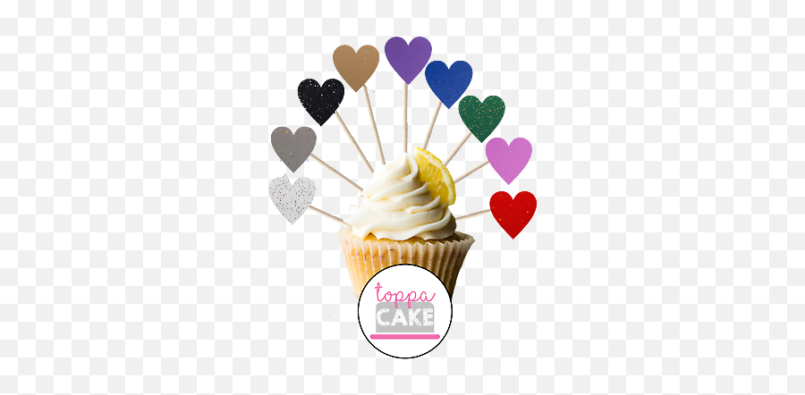 Love Heart Cupcake Toppers - Cake Decorating Supply Emoji,Edible Emoji Cake Toppers