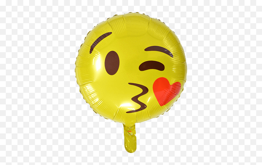 18 Emoji Foil Balloon Helium Party Fun Smile Joy Wink Heart - Globos De Caritas Felices,Flex Emoticon Type