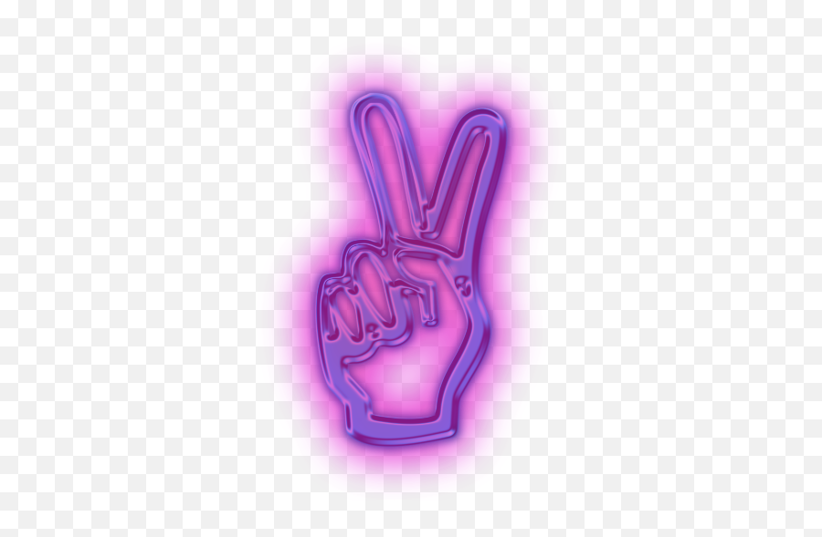 Loveandpeace Emoji Sticker - Neon Hand Sign Png,Emoticon Paz E Amor Png