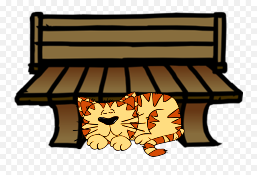 Pet - Under The Bench Cartoon Emoji,Cat Emotions Chart