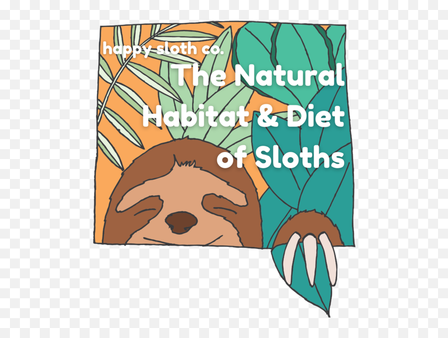 The Natural Habitat U0026 Diet Of Sloths Happy Sloth Co - Poster Emoji,Sloth Emoticon Facebook