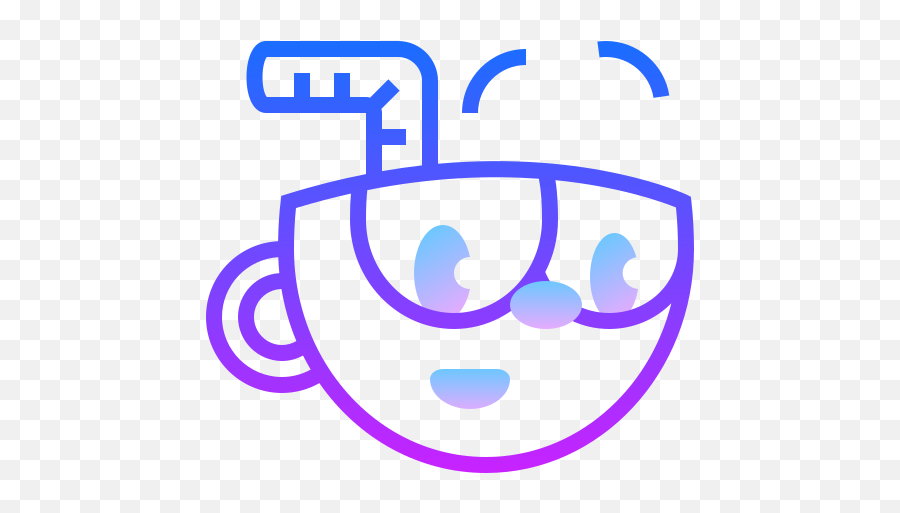 Cuphead Icon In Gradient Line Style - Icono Para Cuphead Pc Emoji,How To Type Skype Emoticon Gun To Head