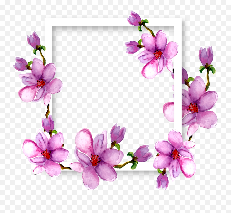 Flowerframe 3d Effect Square Circle Sticker By Mrmwsk - Floral Frame Transparent Border Emoji,3d Emoji Wallpaper