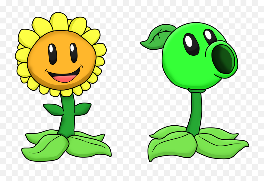 Sunflower And Peashooter By Hidekihenry On Newgrounds Emoji,Golf Emoticon Forum