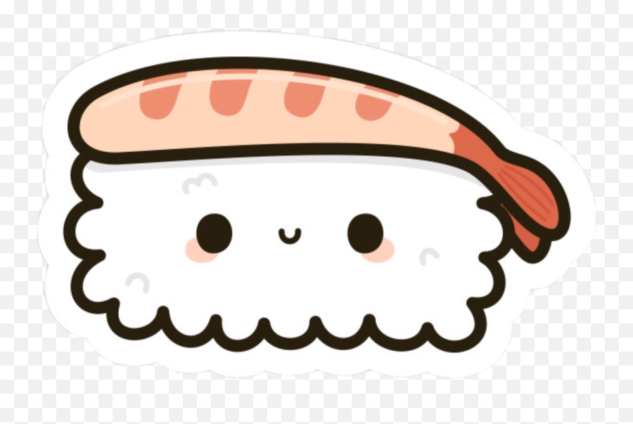 Sushi Cute Fish Rice Salmon Sticker - Sushi Cute Emoji,Japanese Blush Emoji