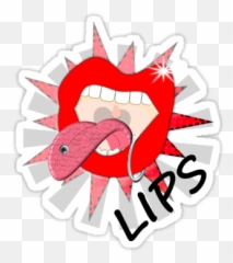 Funky Pop Art Style Graphic Big Red - Language Emoji,Pierced Tongue Emoji