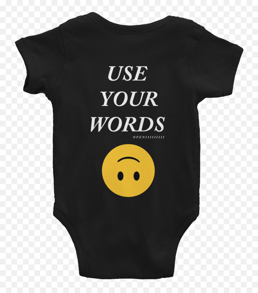 Use Your Words Baby - Short Sleeve Emoji,Pin Up Emoticon