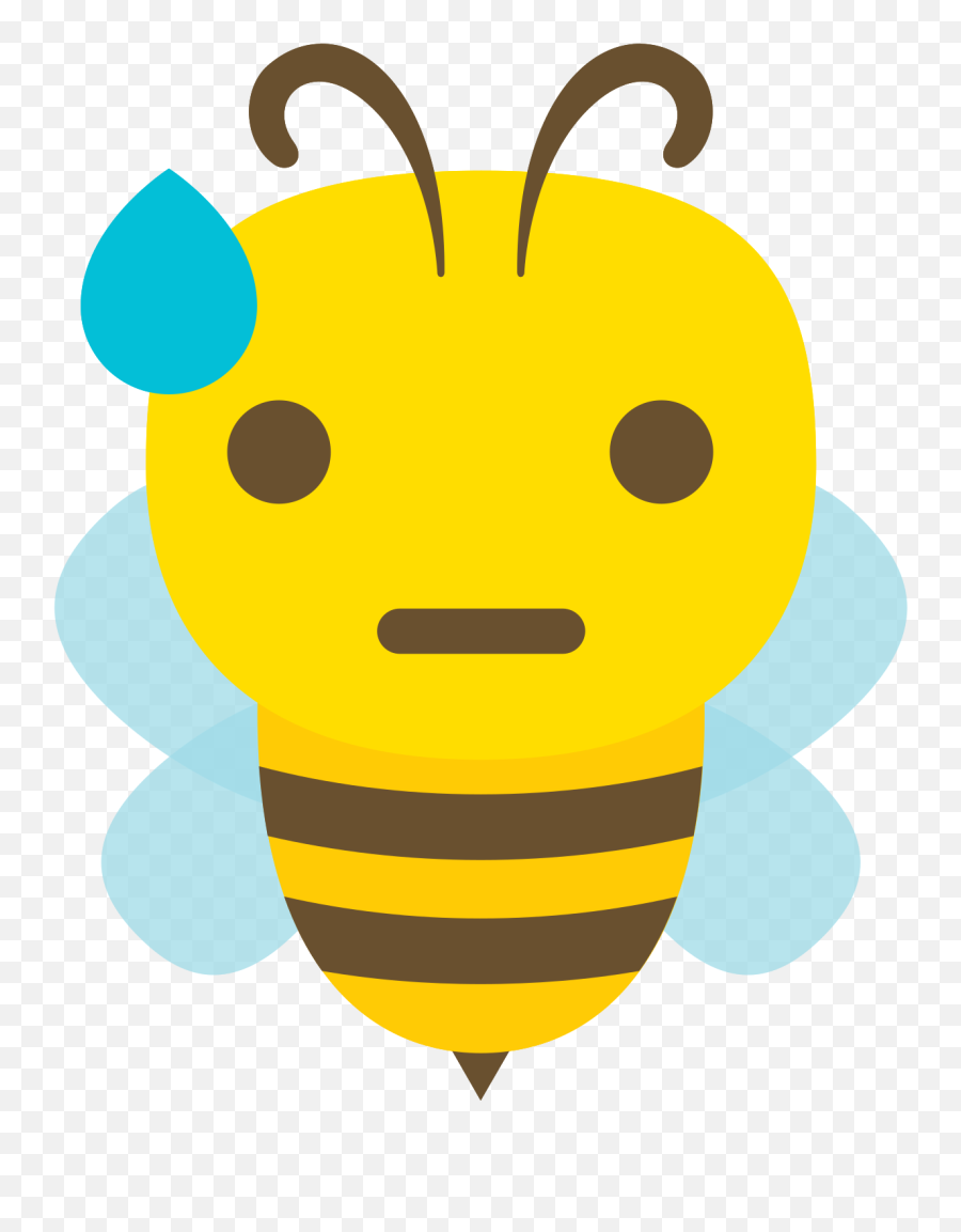 Free Emoji Bee Cartoon Sweat Png With - Bee Cry,Cute Emoji Backgrounds