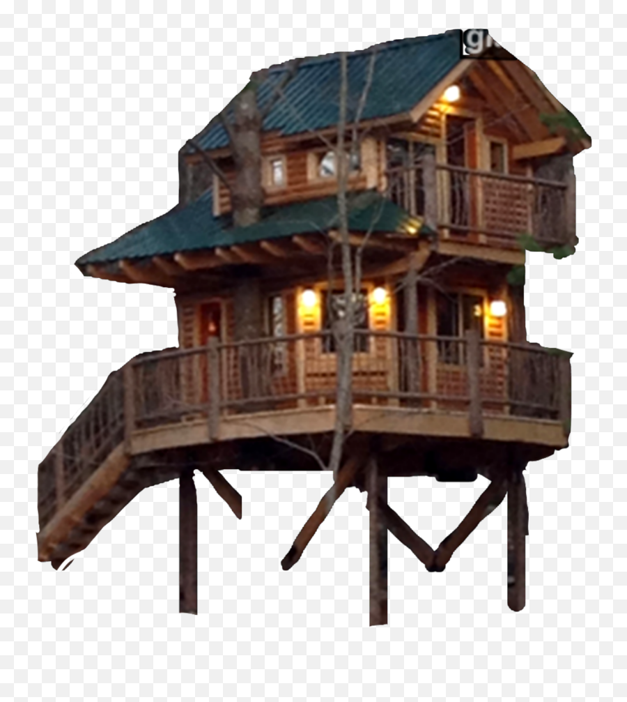 The Most Edited - Fancy Two Story Log Cabin Emoji,Tree House Emoji