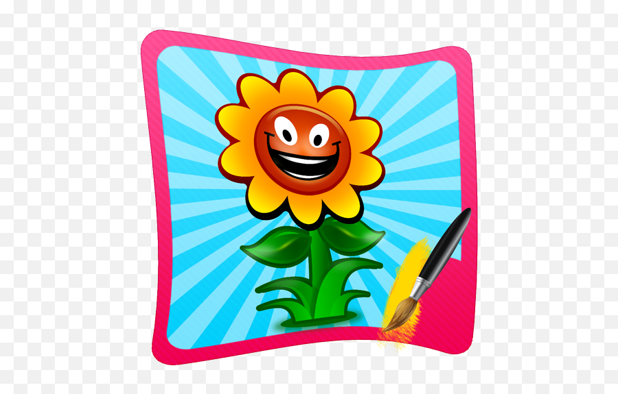 Amazoncom Flower Coloring Learning Fun Appstore For Android - Cartoon Flower With Faces Emoji,Smiley Emoticon With The Flower