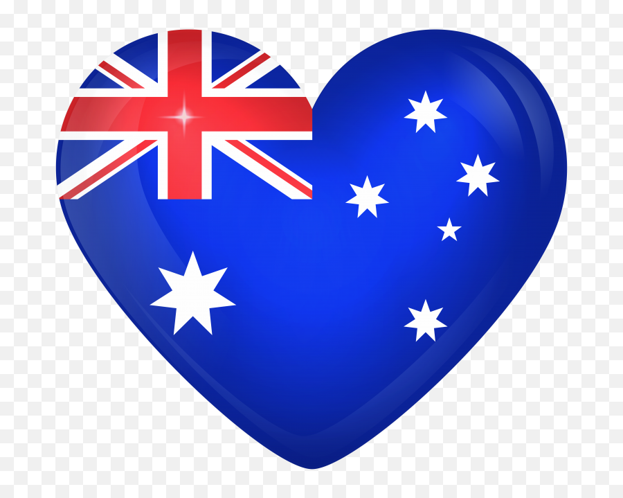 Australia Large Heart Flag Png - Parachute Emoji,Transparent Australian Flag Emoji