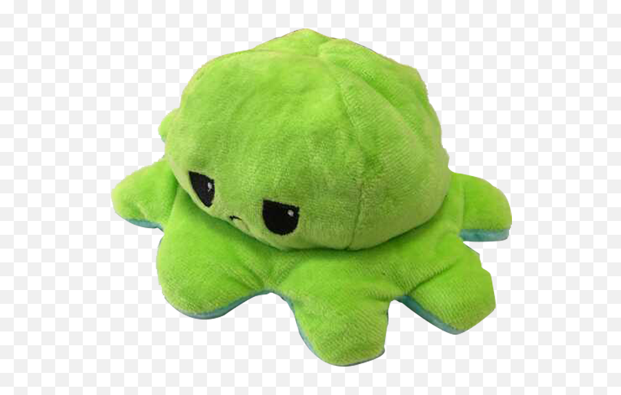 Toysworld 15cm Emotion Reversible Octopus Plushie Bipolar Octopus Toy Plush Mood Switcher Toys For Kids Green To Blue - Soft Emoji,Girls Toy With Mens Emotions