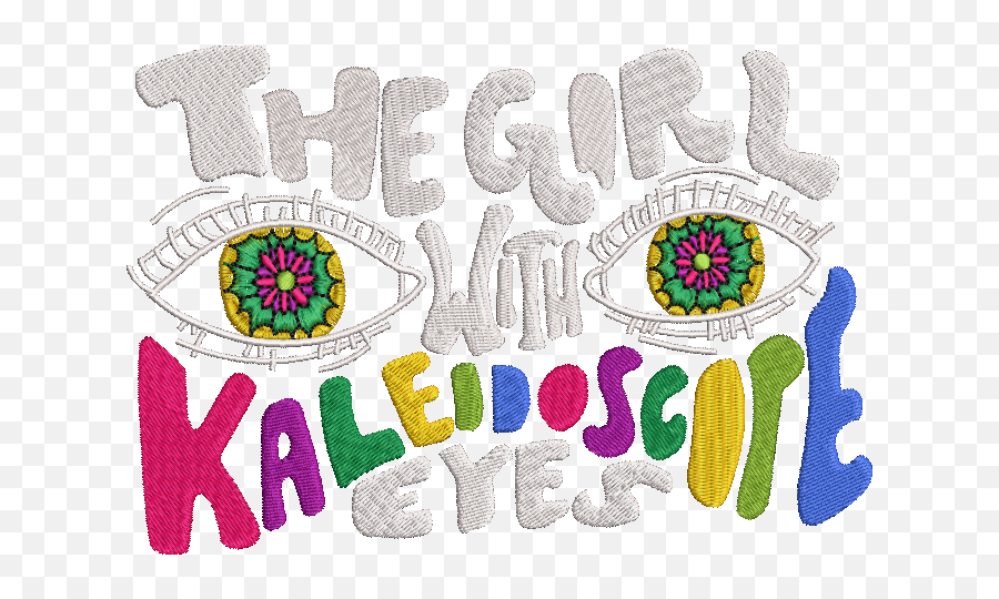 The Beatles Inspired Machine Embroidery Design Girl With The Kaleidos Emoji,How To Make Emoji Kaleidoscope