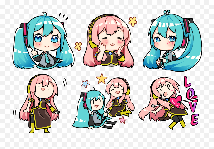 Vocaloid Stickers U2013 Telegraph Emoji,Megurine Luka Emoticon