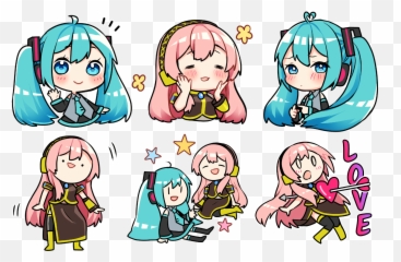 Vocaloid Stickers U2013 Telegraph Emoji,Megurine Luka Emoticon