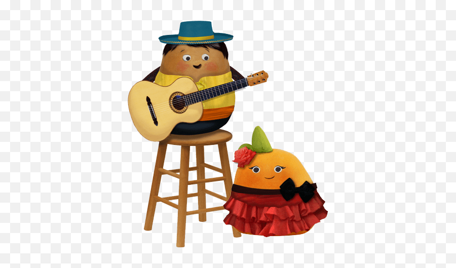 Chip And Ruby Mexican Theme Transparent Png - Stickpng Emoji,Acoustic Guitar Emoji