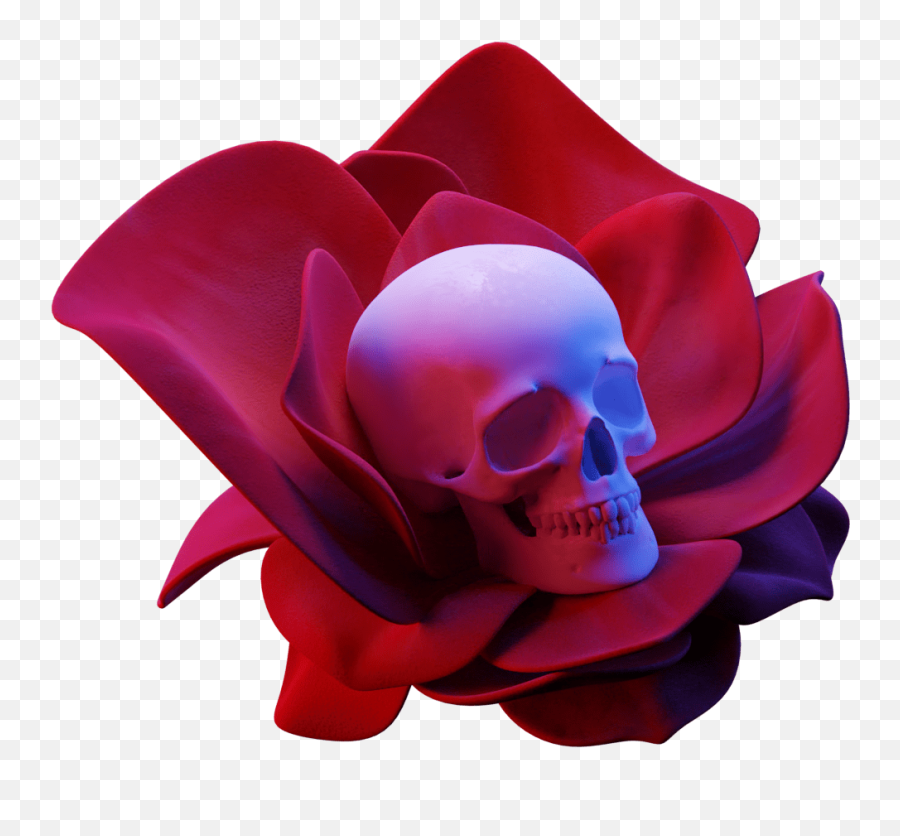 Skeletal Flowers Emoji,Skull Emoticon