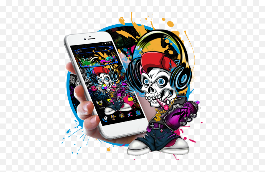 Hip Hop Skull Neon Theme 113 Apk Download - Hiphopgraffti Iphone Emoji,Hip Hop Emojis