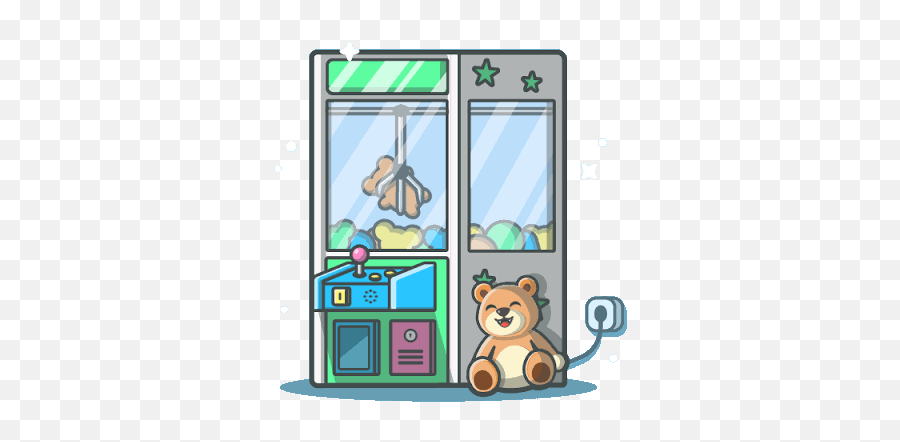 Arcade Cute Bear Clawmachine Sticker - Vertical Emoji,Bear Claw Emoji