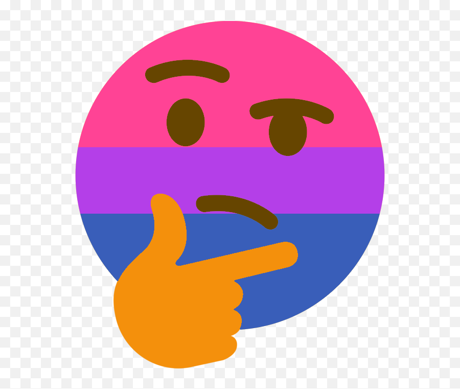 Bisexual Variant Thinking Face Emoji Know Your Meme - Bisexual Emoji,Emoji Memes