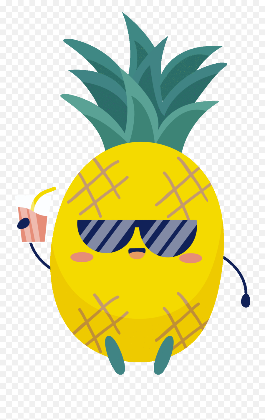 Happy Summer Sticker For Ios Android Giphy Animated Kawaii - Happy Emoji,Pineapple Emoji