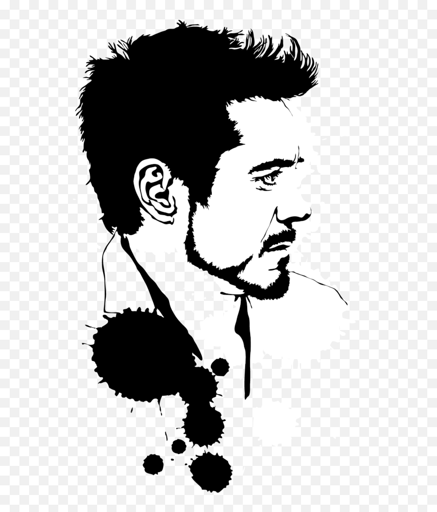 Download Robert Downey Jr By Mad42sam - Iron Man Black Drawing Emoji,Facebook Robert Downey Emotion