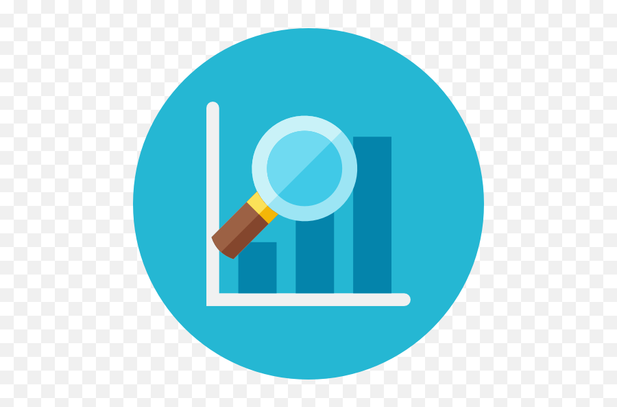 Graph Magnifier Icon - Chart Icon Flat Png Emoji,Magnifier Girl Emoji