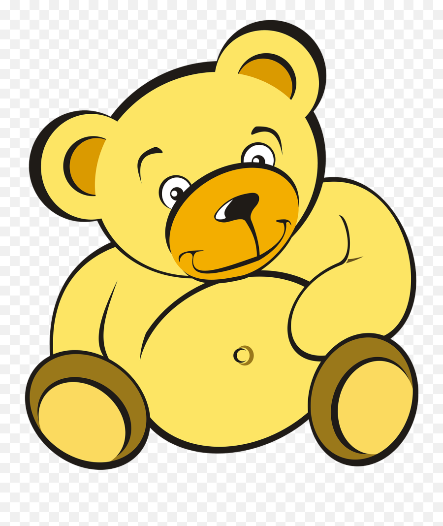 Outline Teddy Bear Clipart Black And White - Png Download Yellow Teddy Bear Clipart Png Emoji,Bear Emoji Clipart