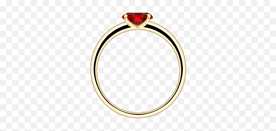 Lepage Emotion Solitaire In Yellow Gold And Oval Cut Ruby - Solid Emoji,Emotion Ring White