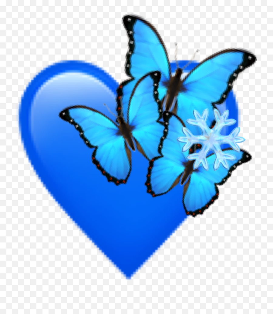 Blue Heart Emoji Emojis Sticker By X Azumiiii - Blue Butterfly And Blue Heart Emoji,365 Emojis