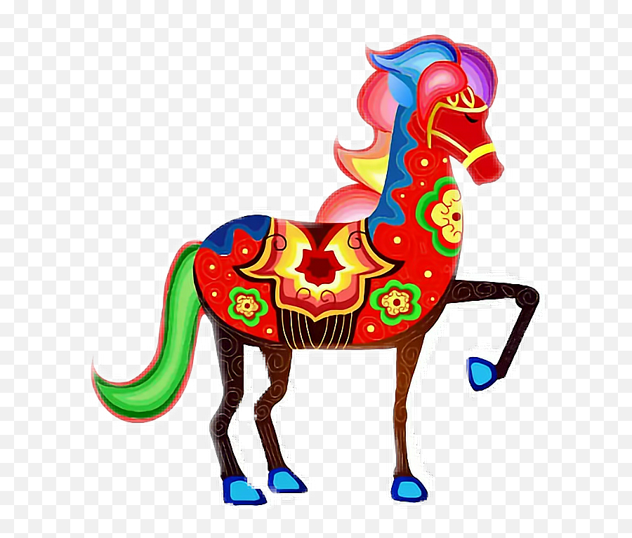 Horse Parade Colorful Ftestickers Sticker By Janet - Clip Art Colorful Horses Emoji,Parade Emoji
